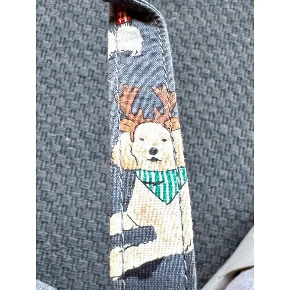 Vera Bradley Clear Vinyl Stadium or Cosmetic Bag Fabric Straps Dog Holiday Motif
